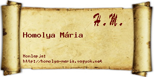 Homolya Mária névjegykártya