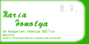 maria homolya business card